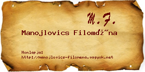Manojlovics Filoména névjegykártya
